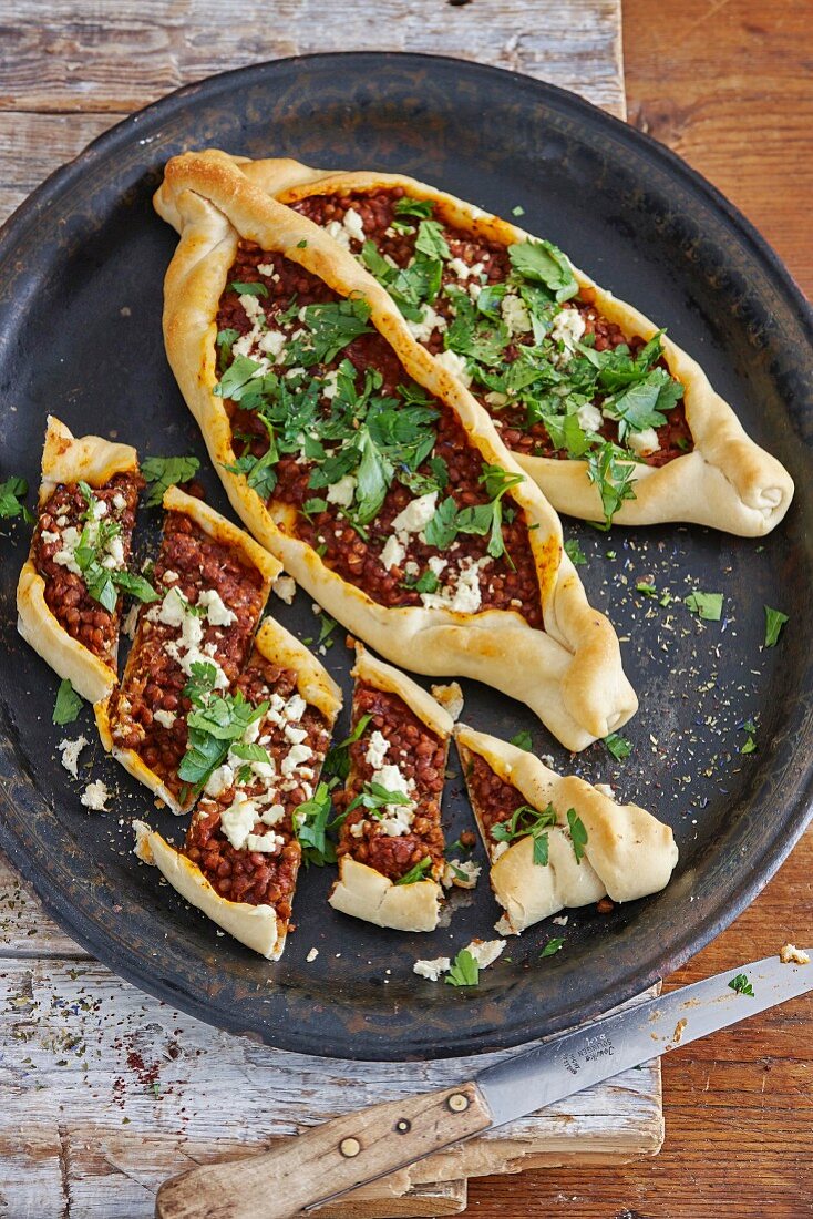 Pide with a lentil filling (Turkey)