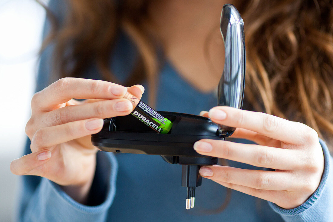 Woman using charger