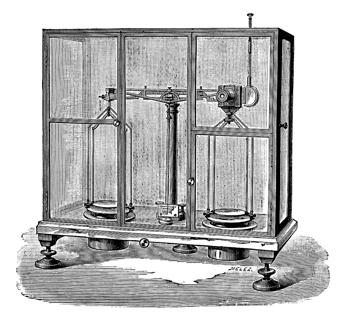 High-precision mass balance, 19th century