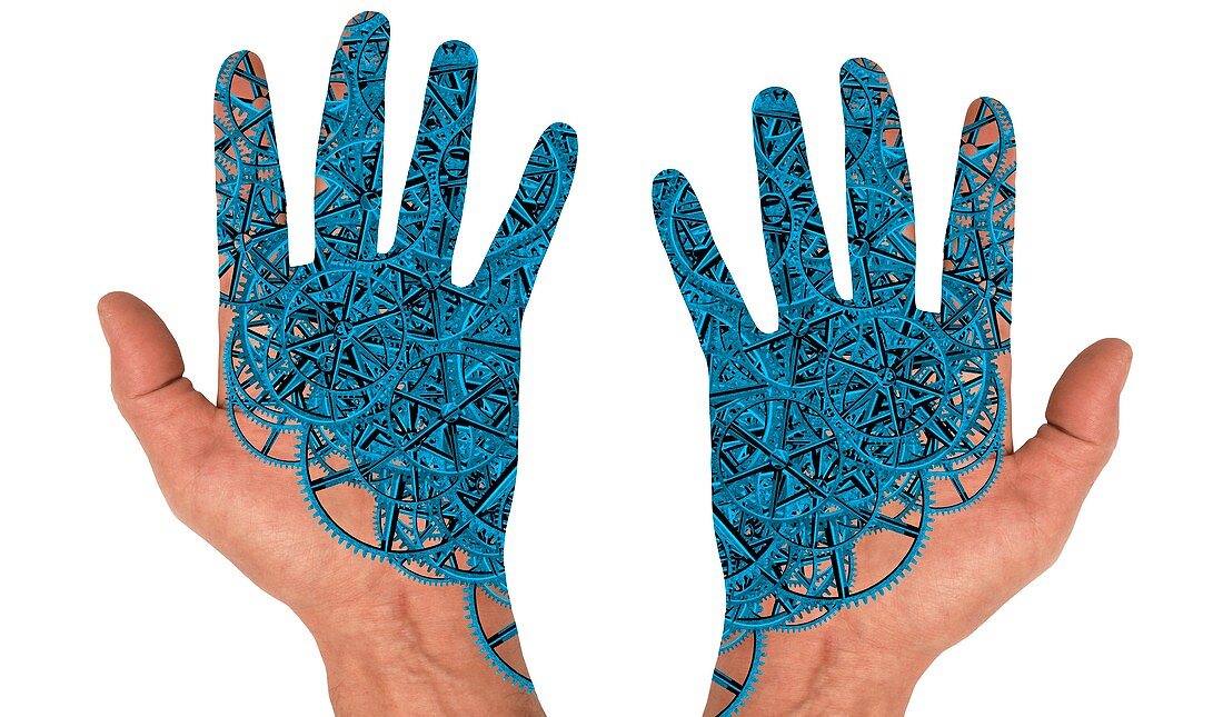 Cyborg hands, conceptual image