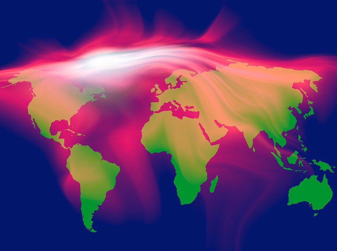 Global carbon dioxide levels, conceptual image