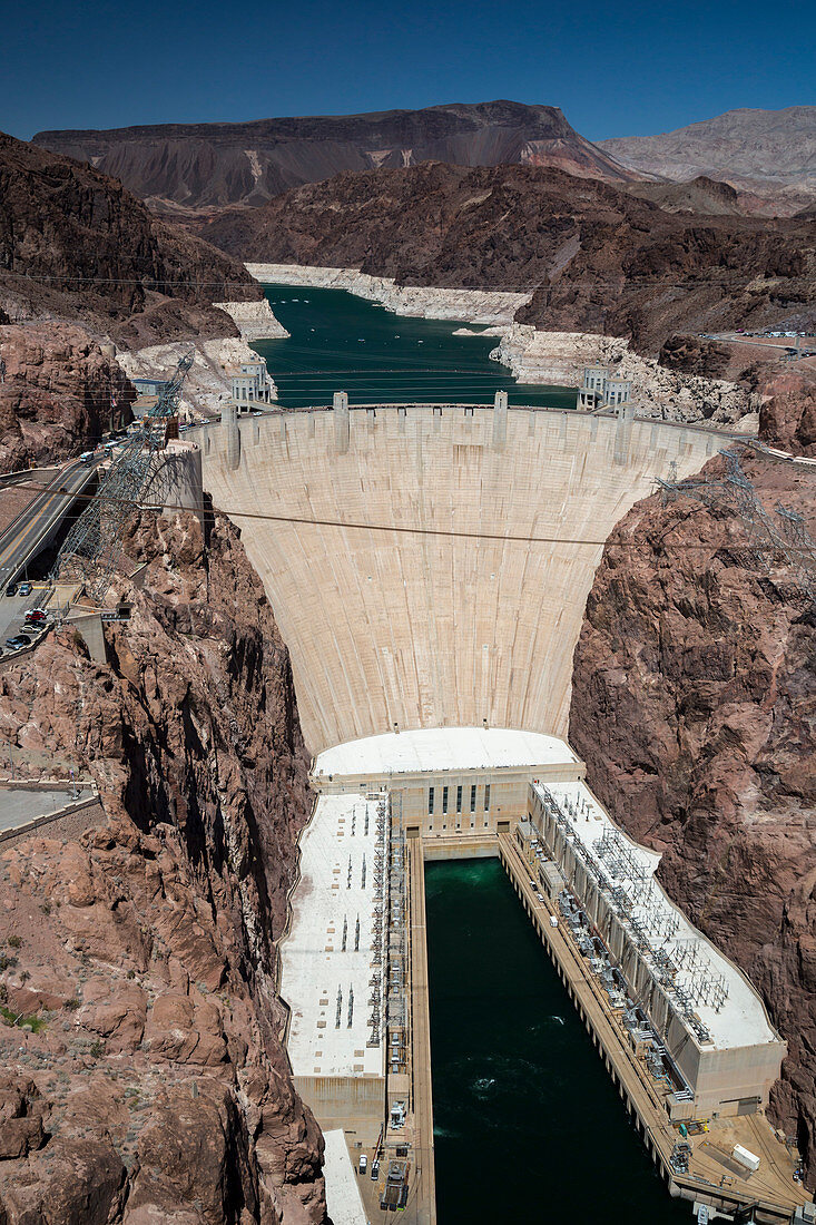 Hoover Dam and Lake Mead during drought, USA