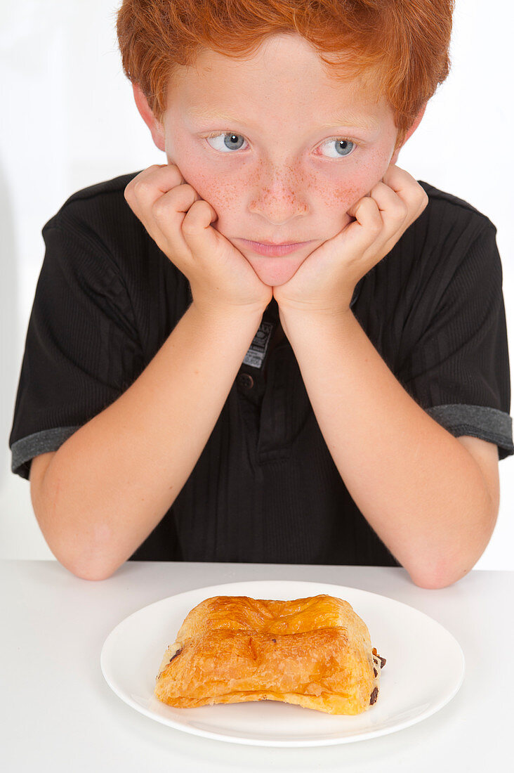 Boy with plate of food