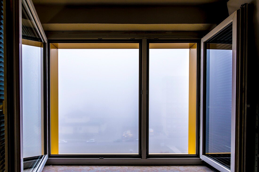 Open window with fog