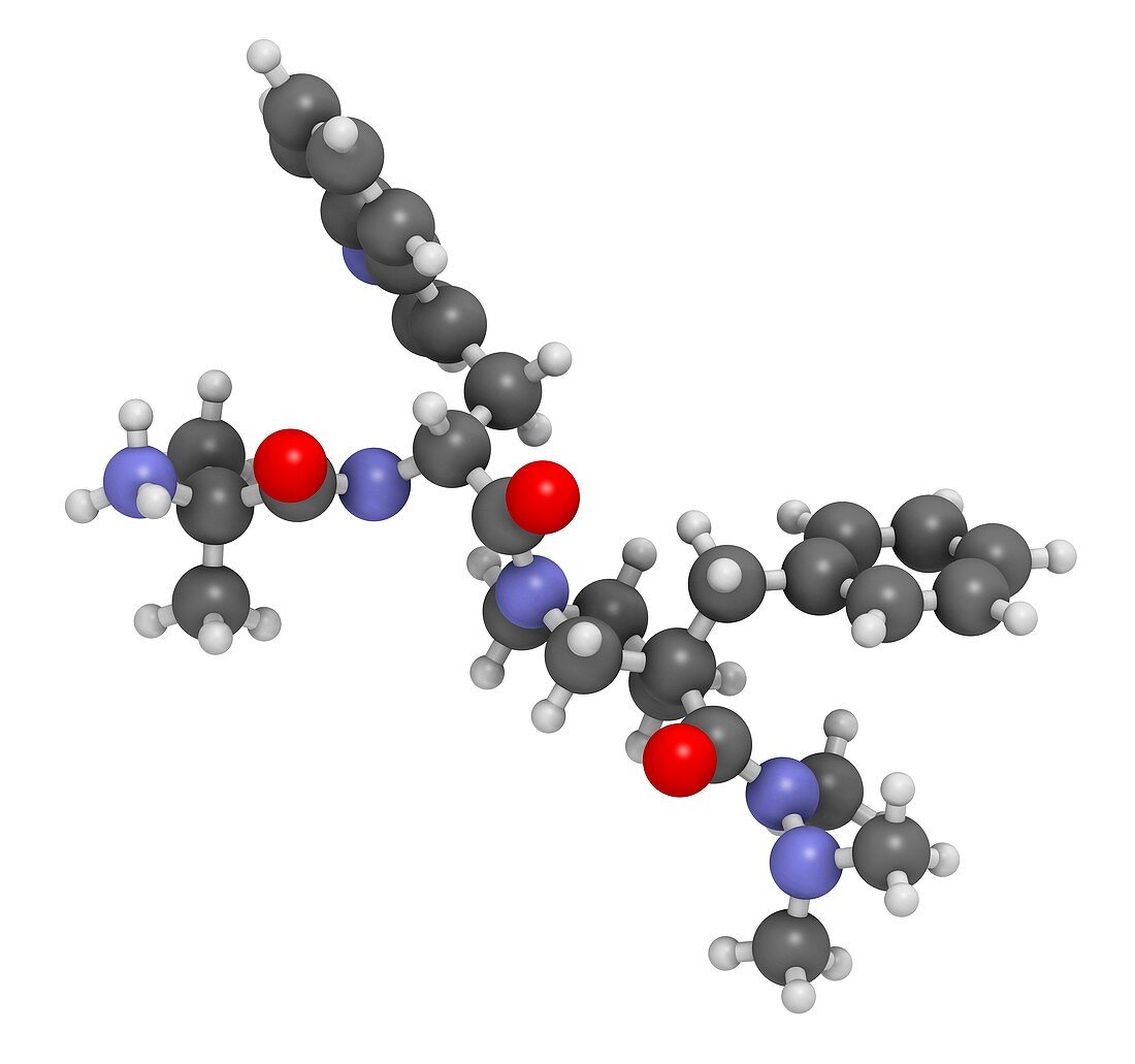 Anamorelin anorexia drug molecule, illustration