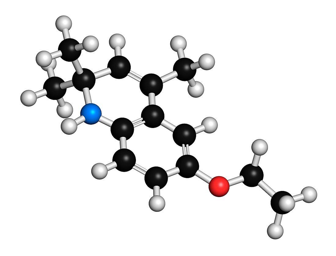 Ethoxyquin molecule, illustration