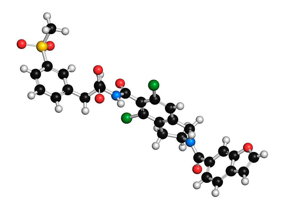 Lifitegrast drug molecule, illustration