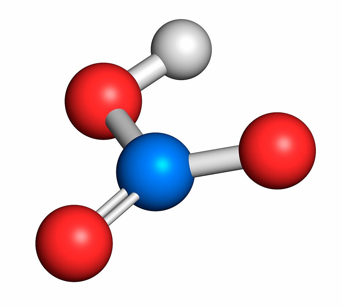 Nitric acid molecule, illustration
