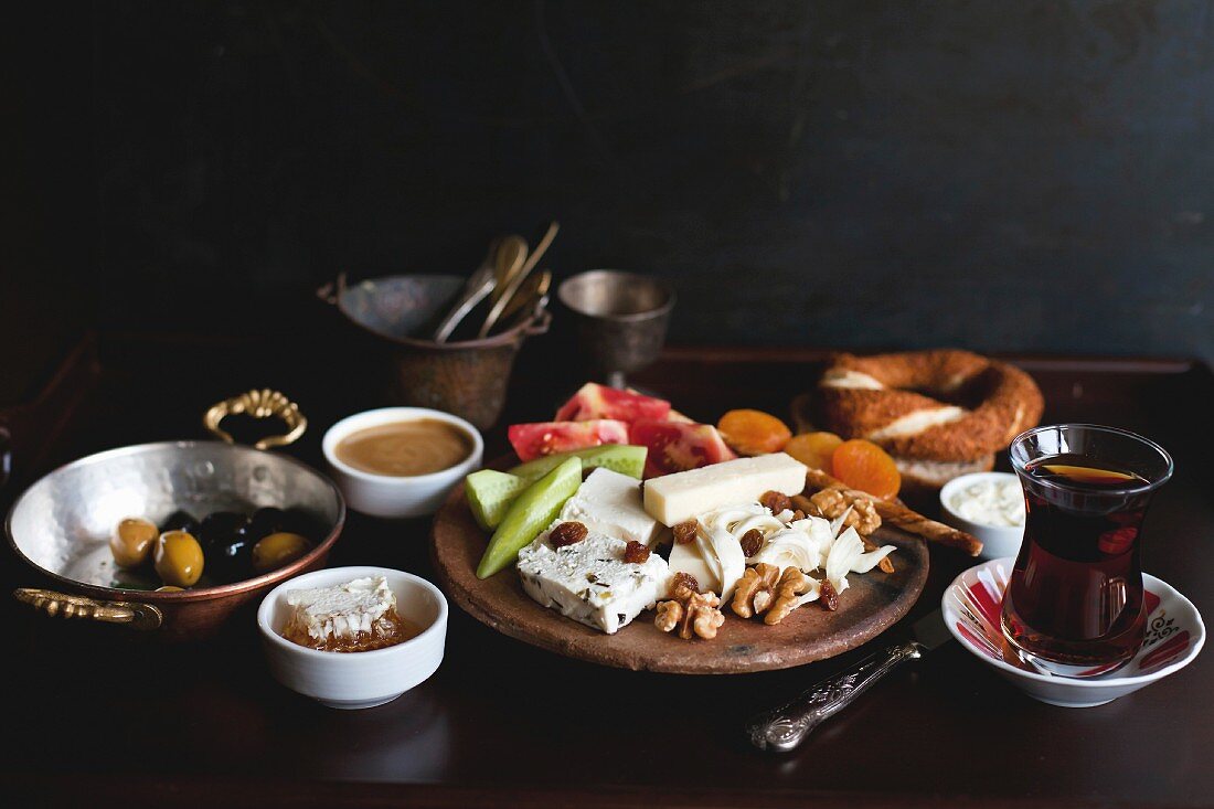 Türkische Speisen zum Frühstück und Tee