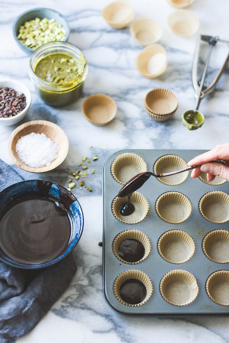 Salted chocolate pistachio butter cups ingredients