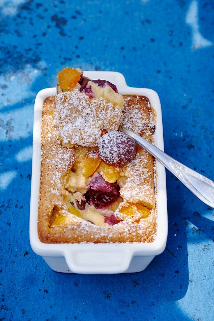 Clafoutis with apricots and cherries