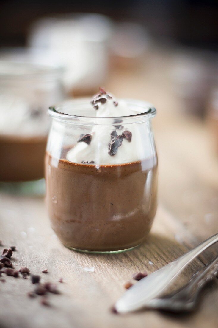 Pot de Creme im Glas (Schokoladendessert, Frankreich)