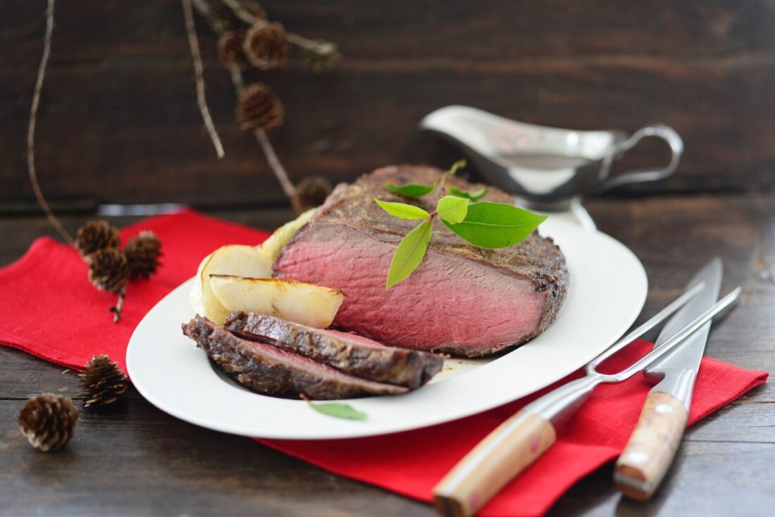 Roastbeef mit Kartoffeln (weihnachtlich)