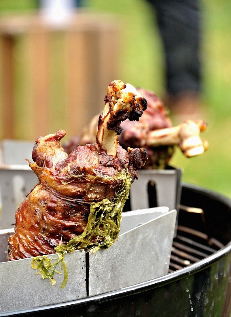 Grilled goat's leg