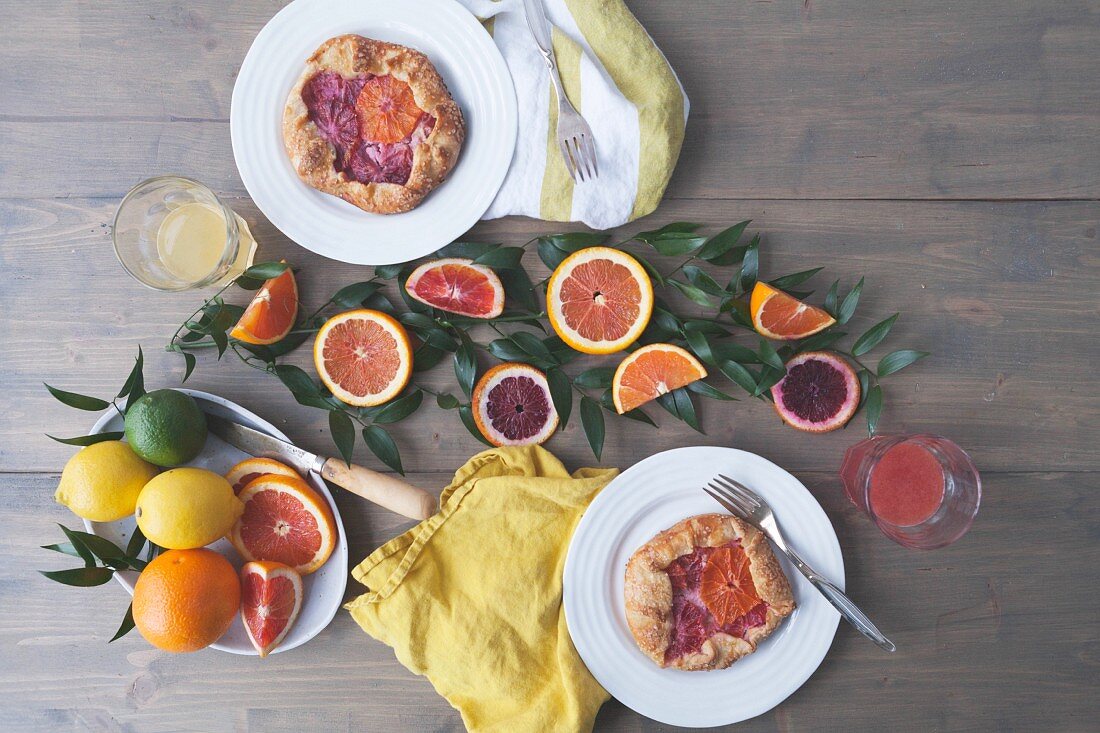 Galettes mit Orangen und Blutorangen