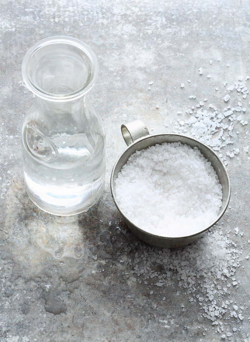 Water and salt for making bread