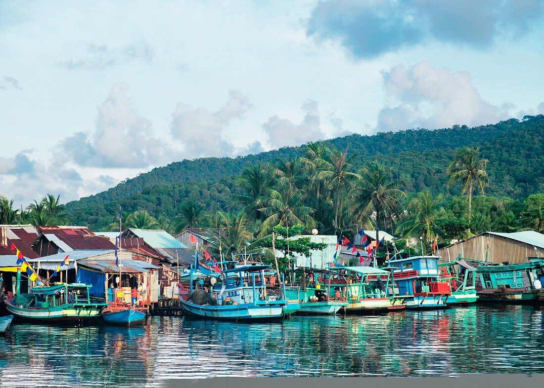 Fischerboote im Hafen von Duong Dong, Insel Phu Quoc, Vietnam