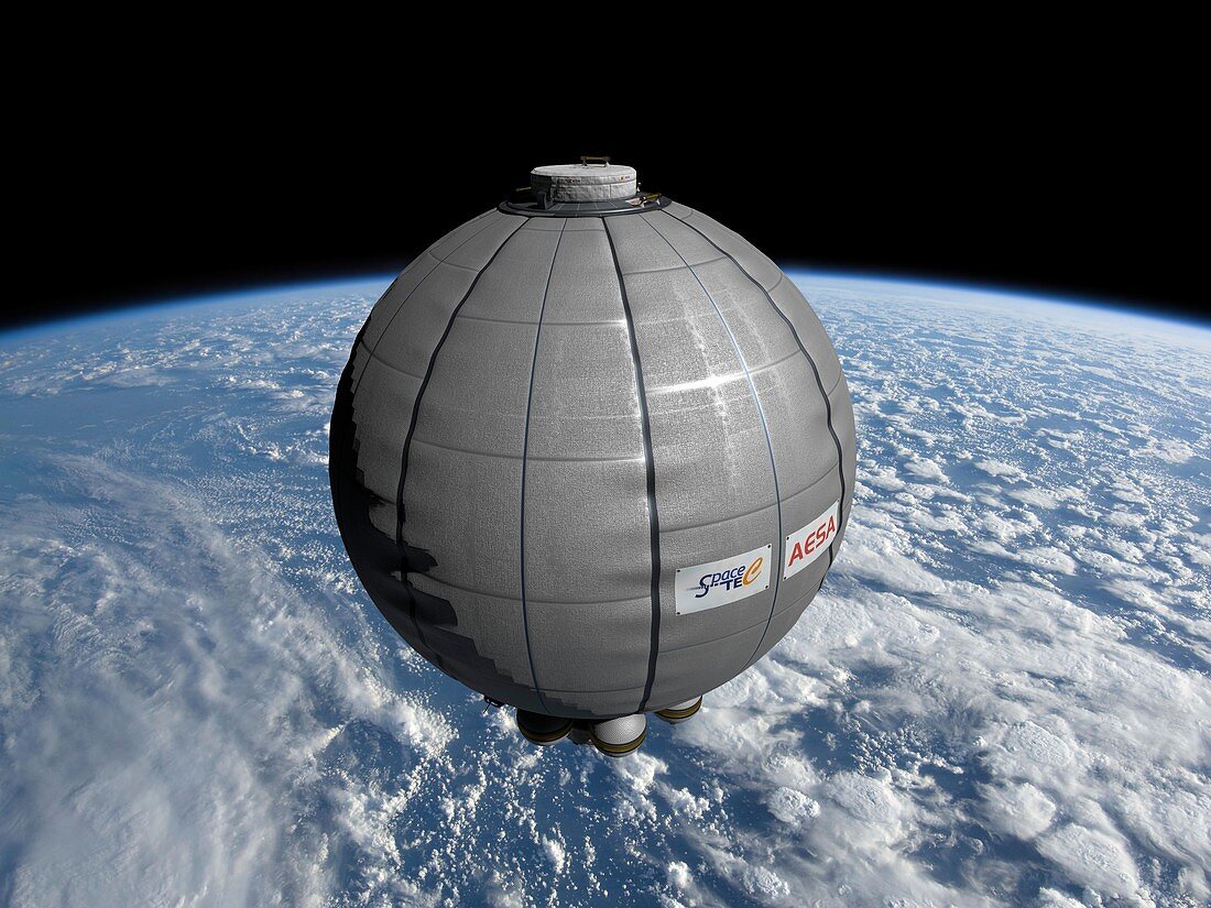 Inflatable space habitat, illustration