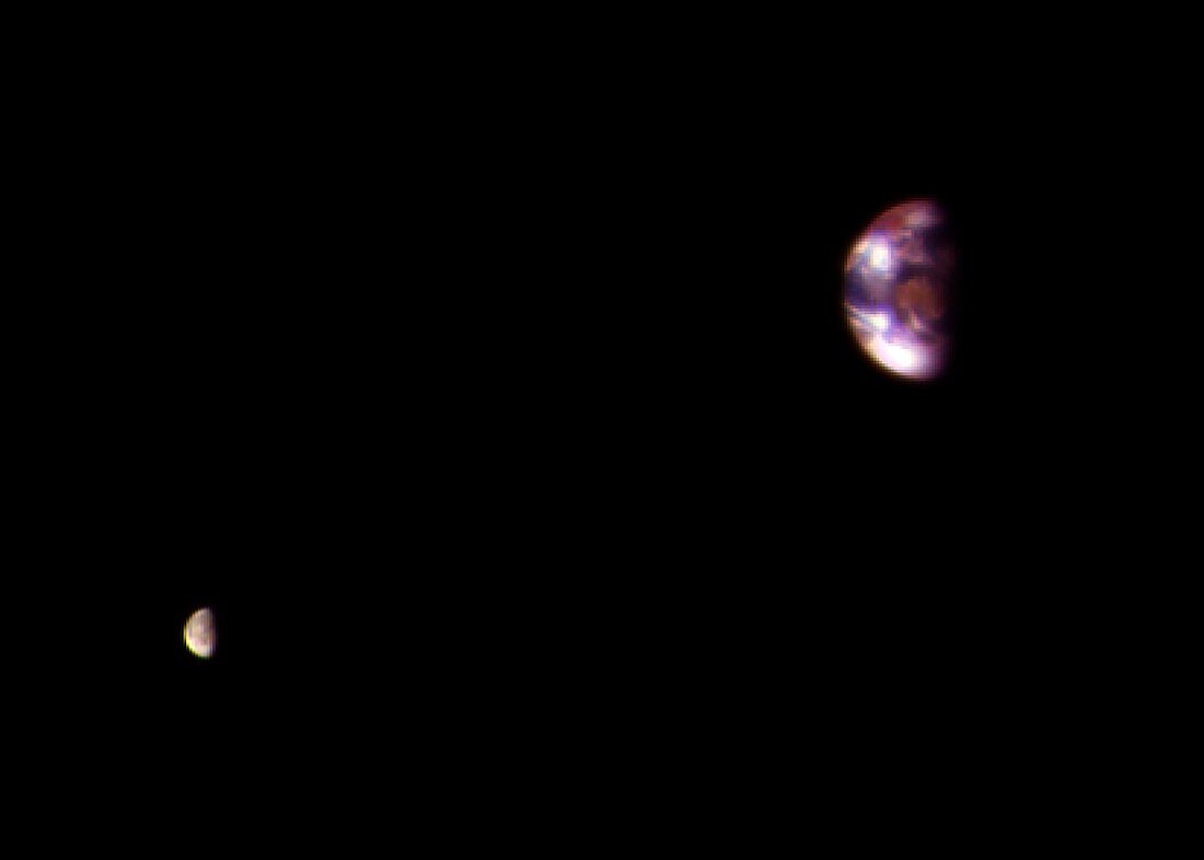 Earth and Moon, seen from Mars