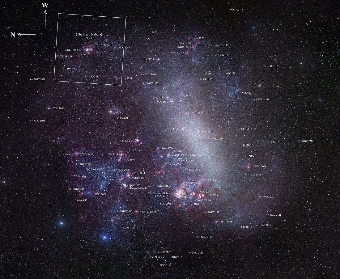 Large Magellanic Cloud, annotated image