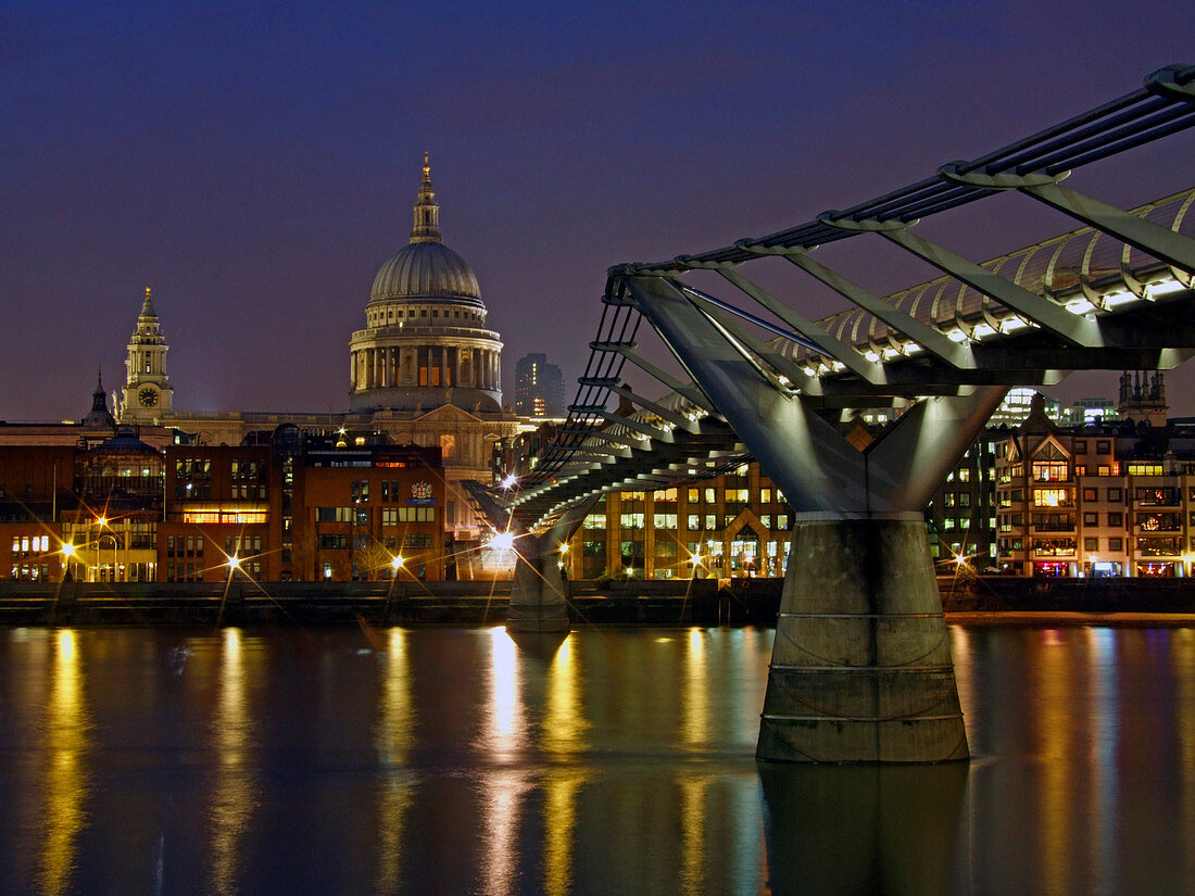 Millennium Bridge and St Paul's, London, UK