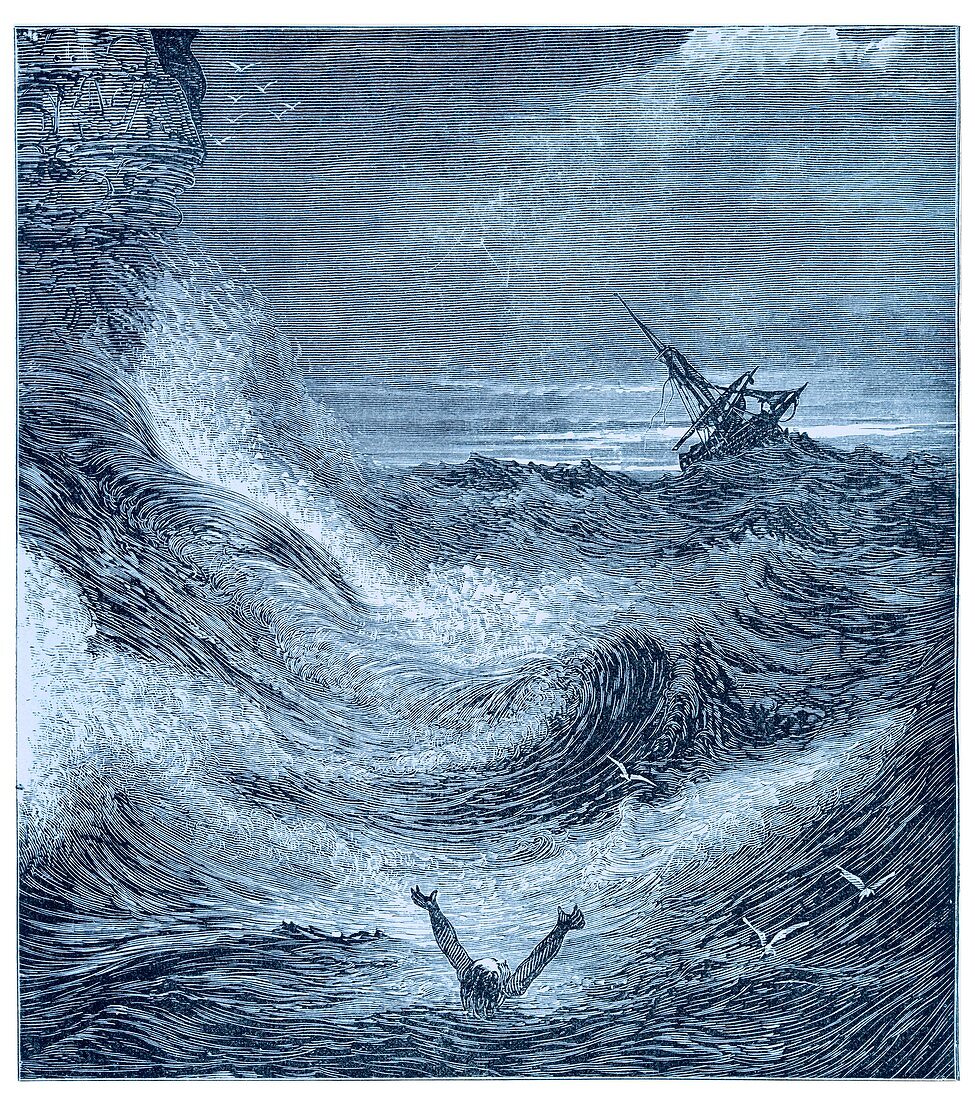 Storm at sea.