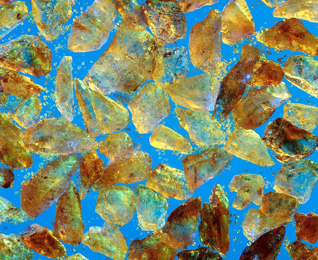 Macrophoto of crystals of preserving sugar