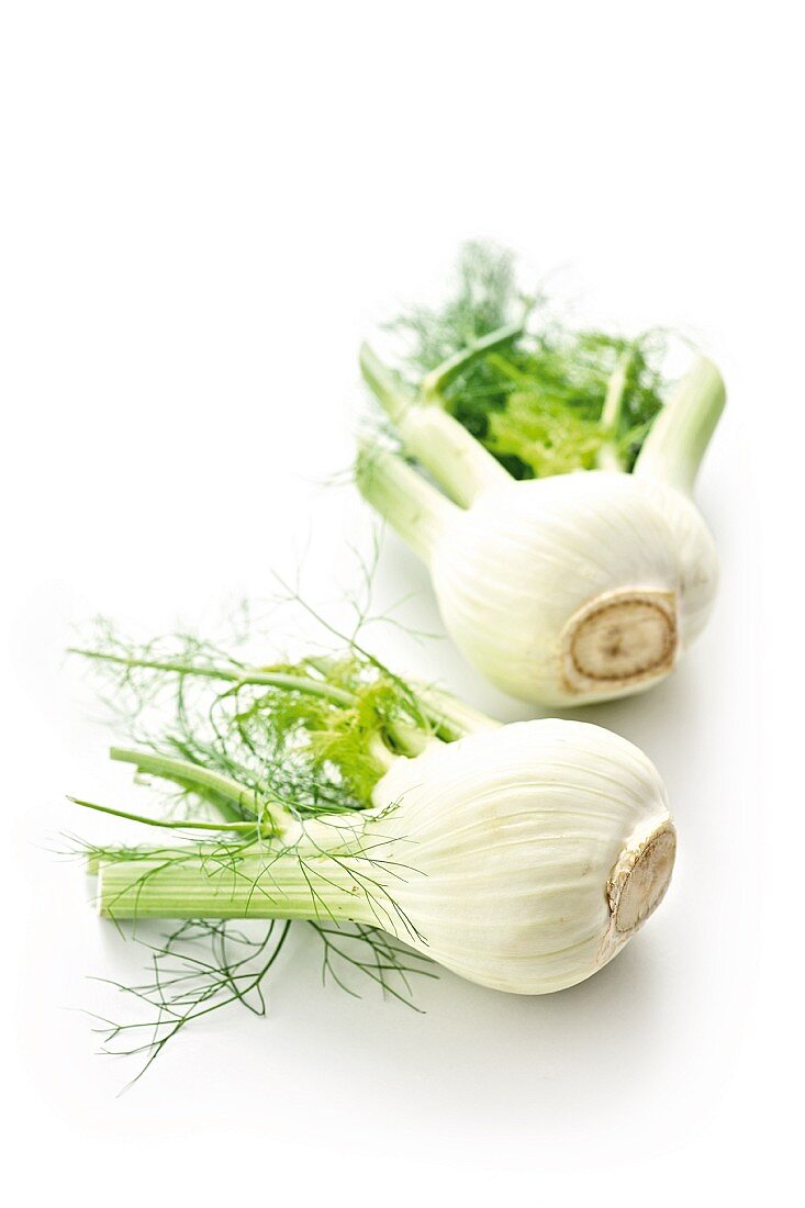 Two whole fennel bulbs