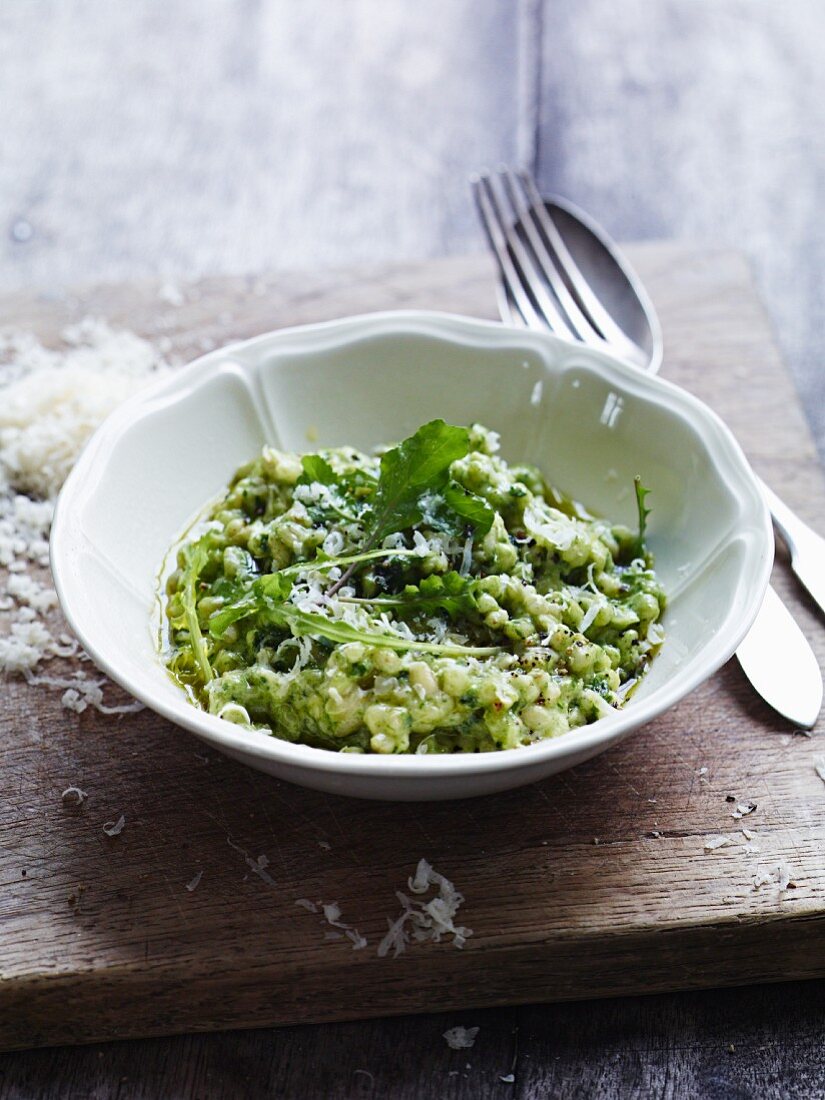 Graupen-Risotto mit Rucola