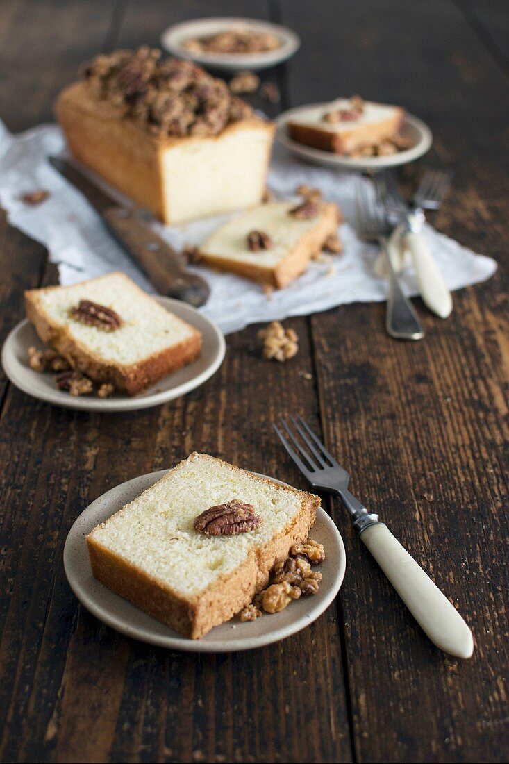Vanilla Loaf Cake with Caramelized Nuts
