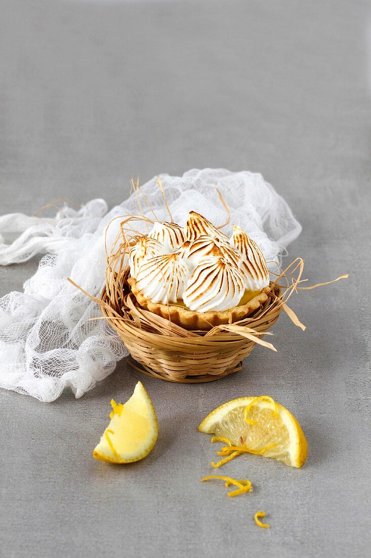 Lemon Meringue Tartlet with space for text