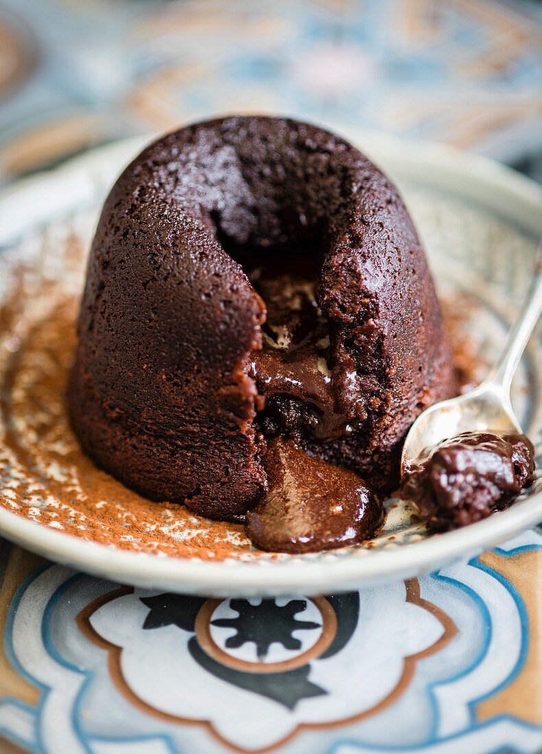 Fondant au chocolat, sliced