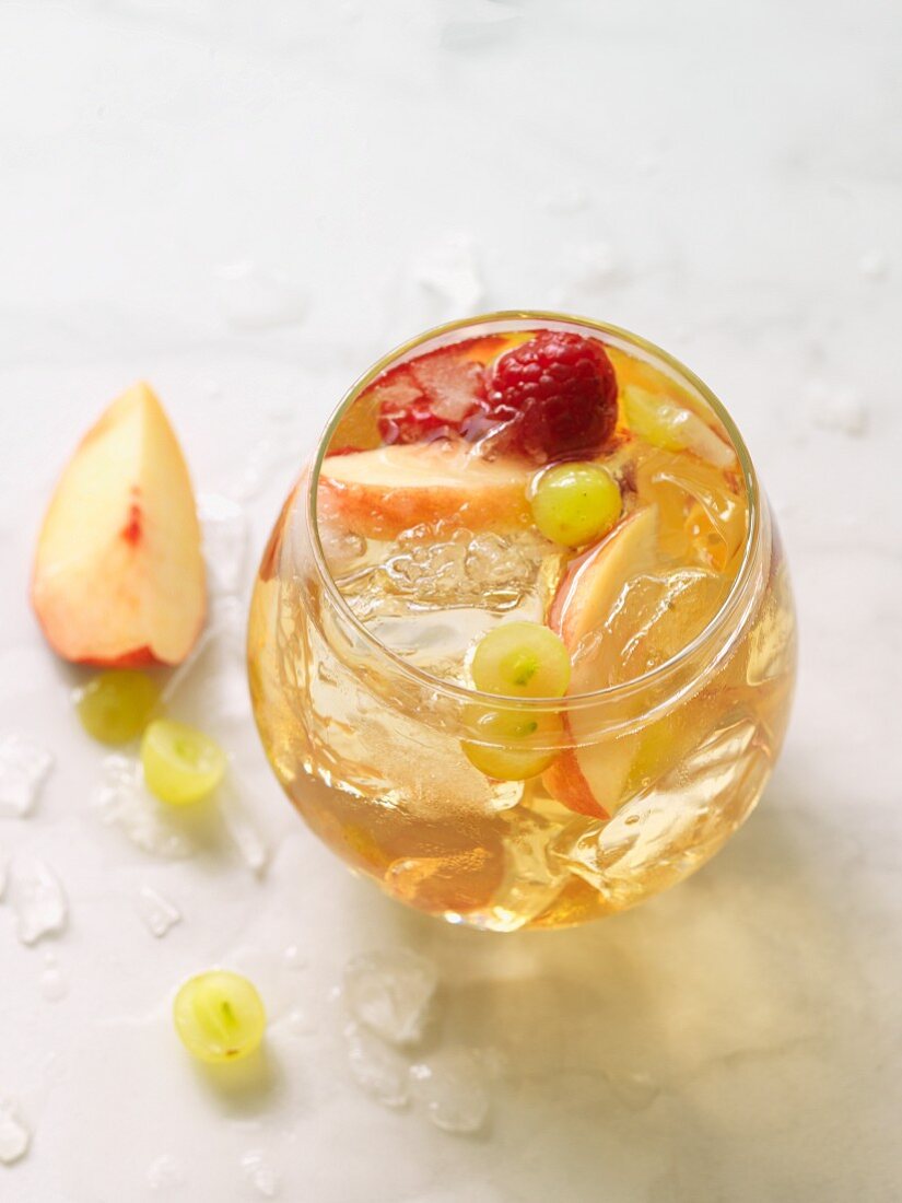 White wine sangria with peach