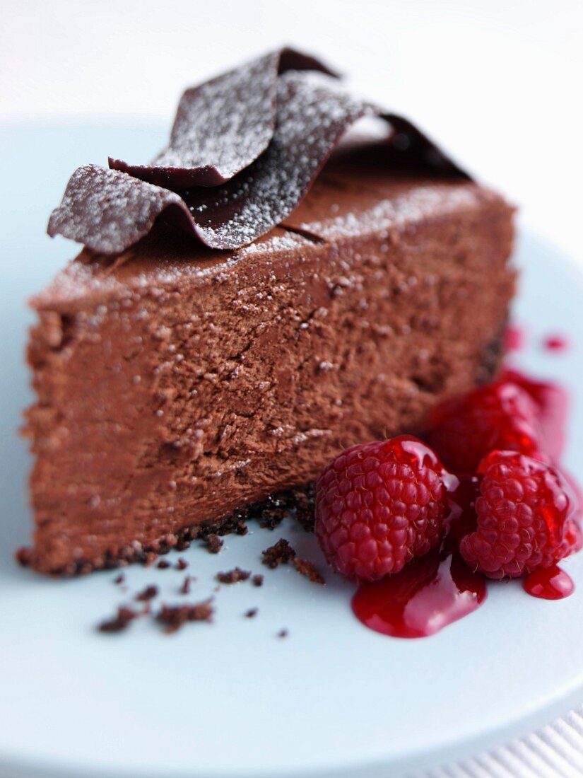 A slice of chocolate torte