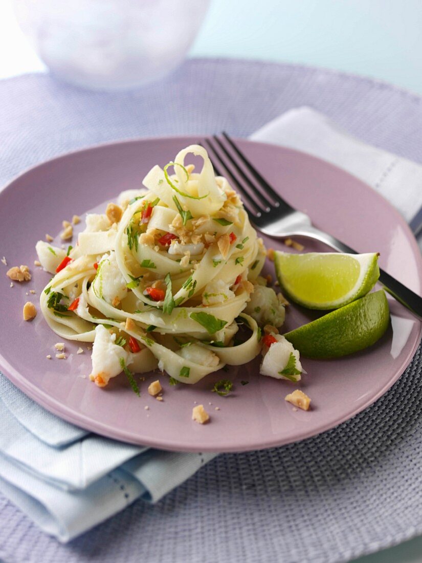 Fettuccine mit Krabbenfleisch und Chili