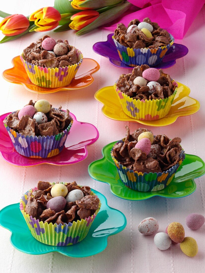 Chocolate Easter nests editorial food