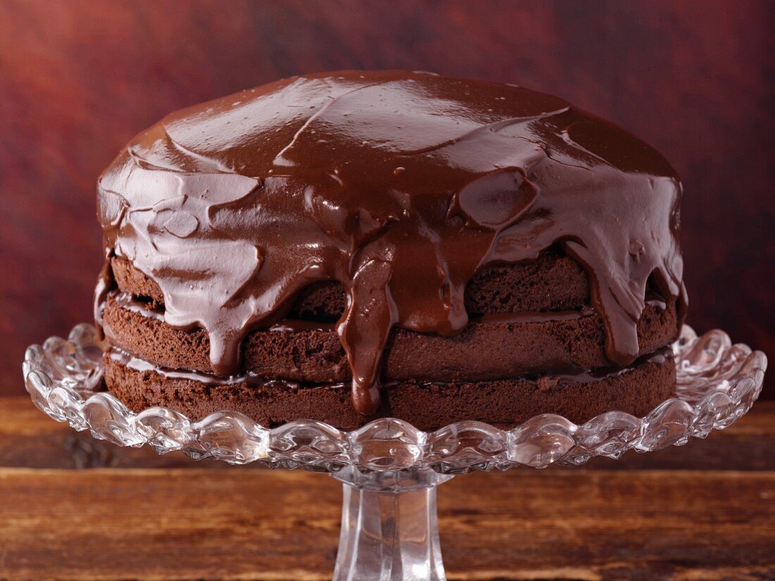 Chocolate frosted layer cake made with stevia