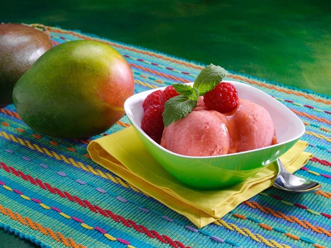 mango raspberry sorbet