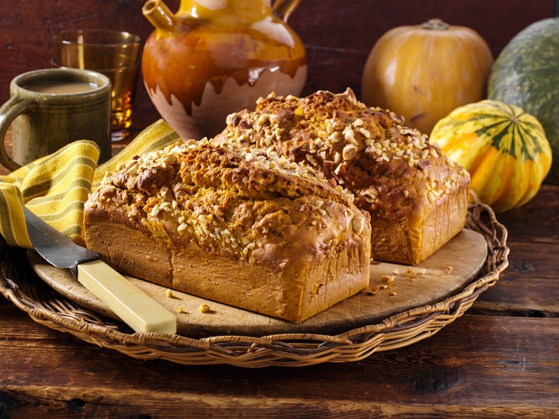Pumpkin nut bread loaves
