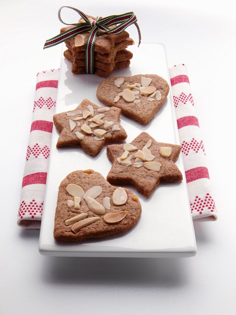 Christmas biscuits with almonds