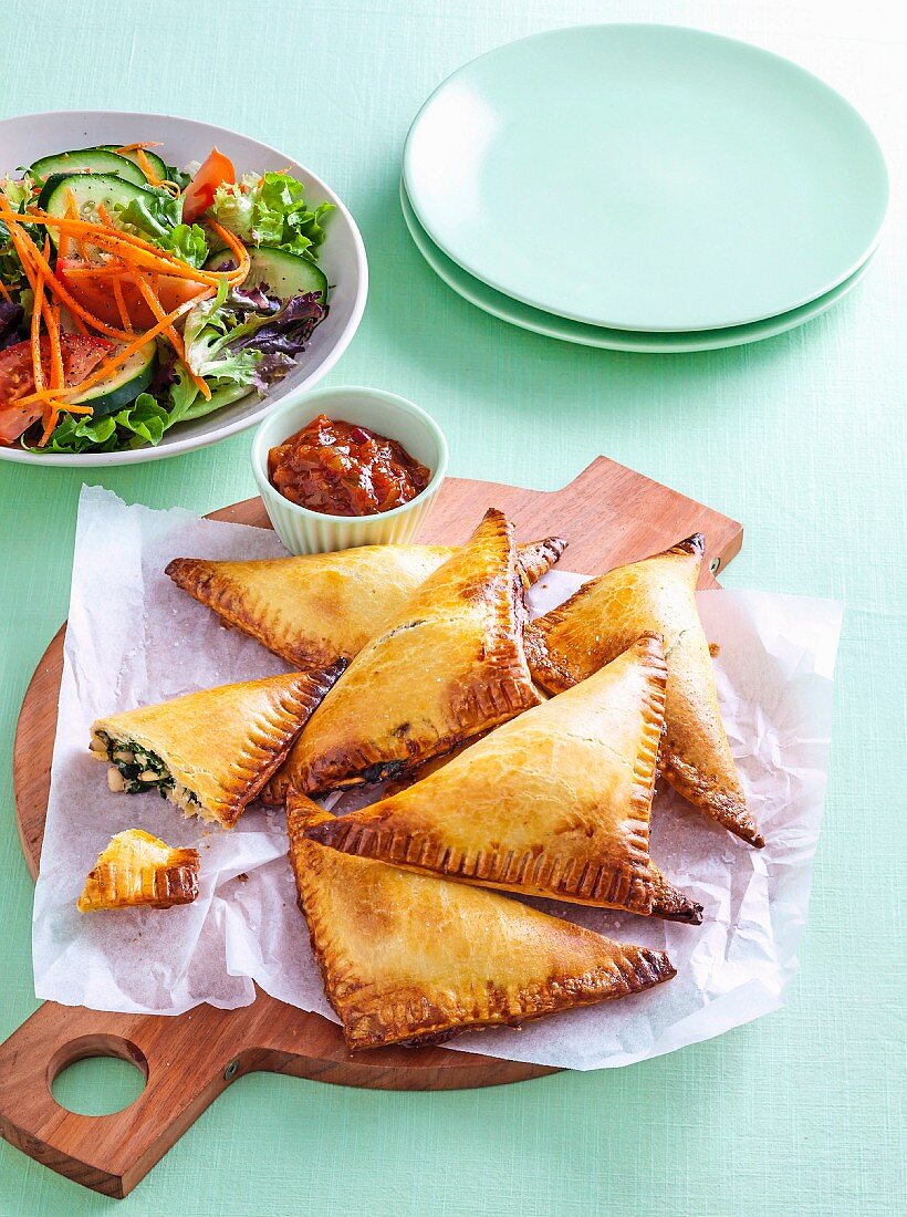 Spinach and cheese pasties