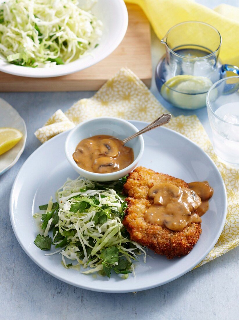 Jaeger Schnitzels with mushroom sauce