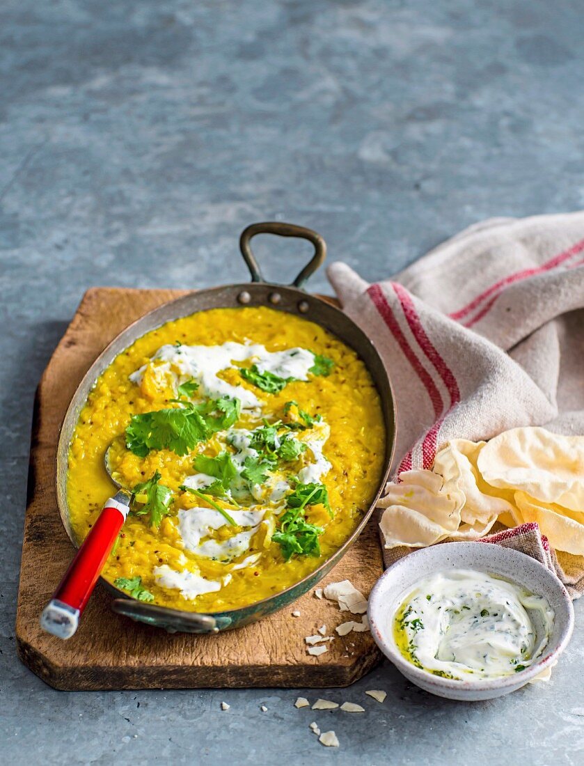 Red Lentil Dhal with Minted Yoghurt