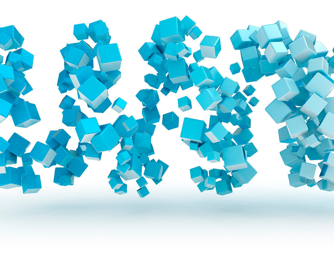 Blue cubes, illustration