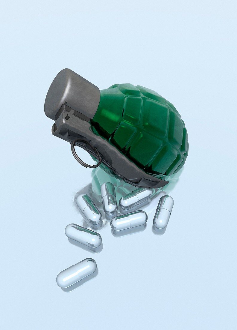 Grenade with capsules