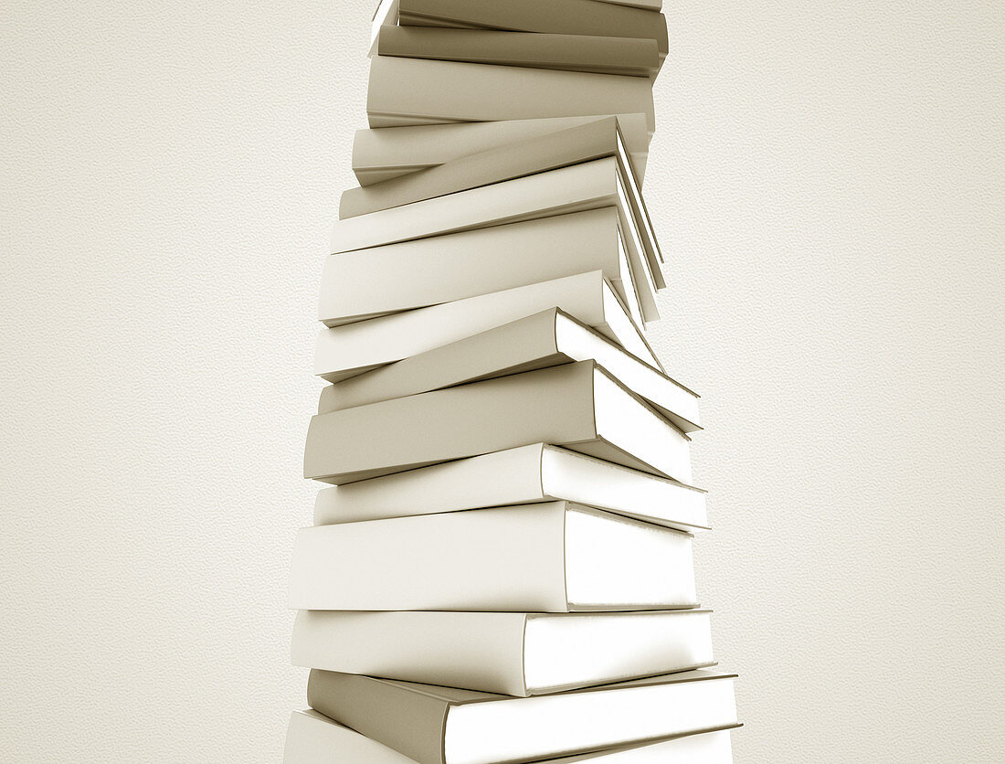 White books in a stack