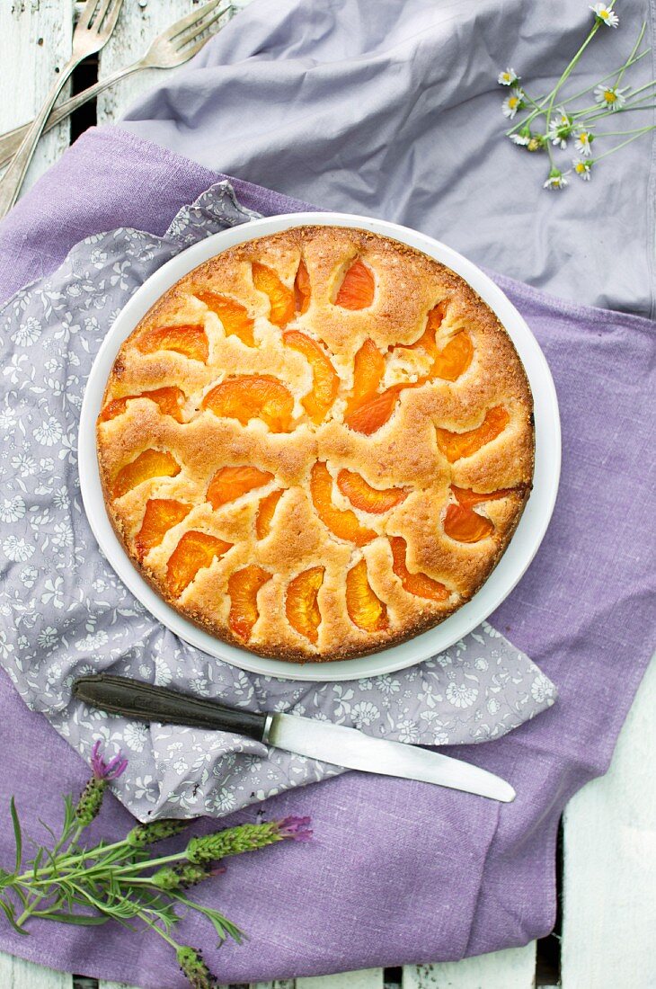 Simple cake with apricots