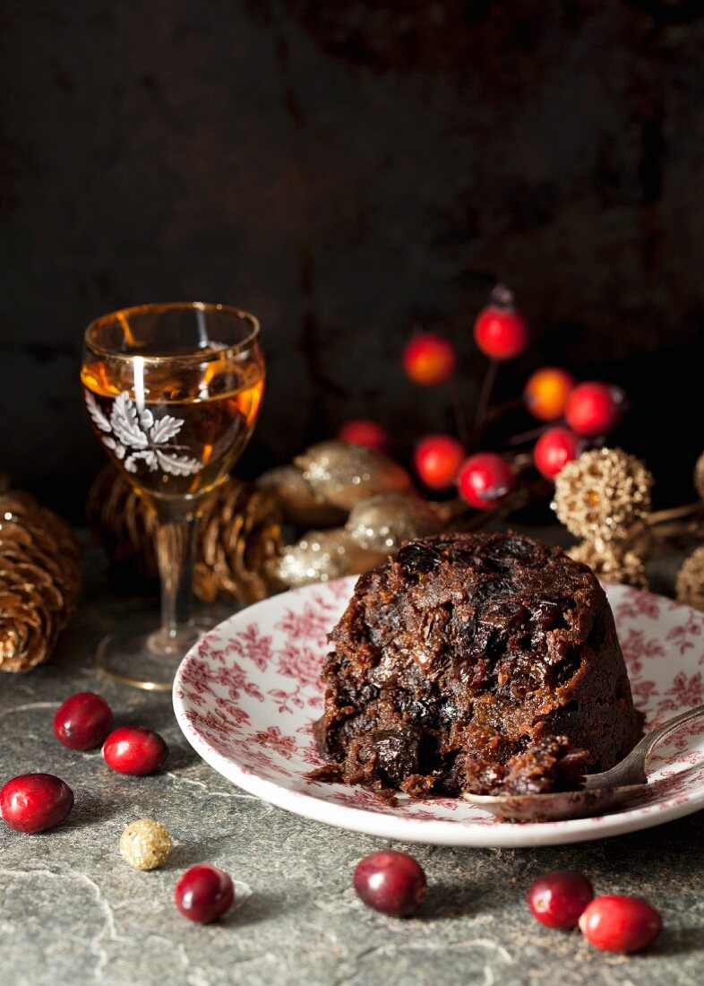 Christmas Pudding mit Cranberries