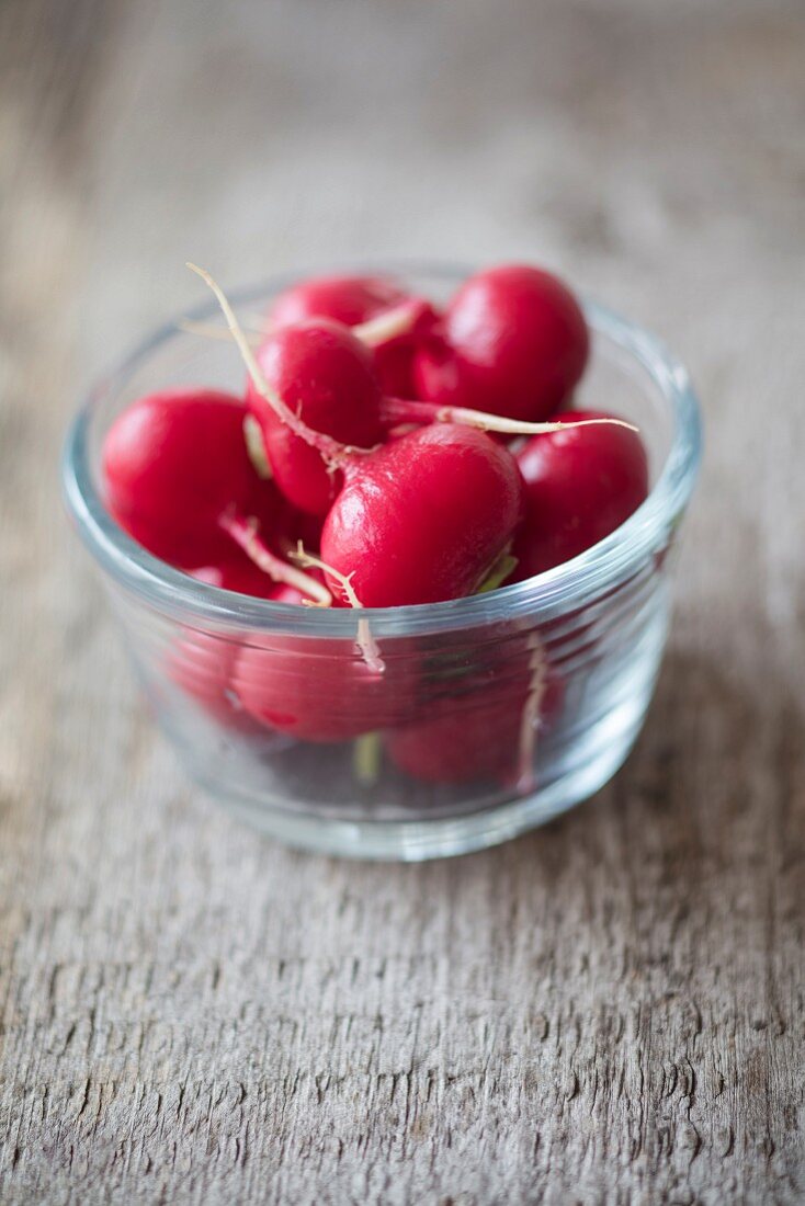 Radishes in a glass