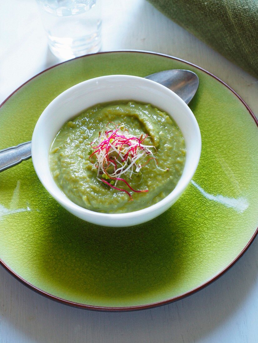 Pea soup with mixed sprouts (Italy)